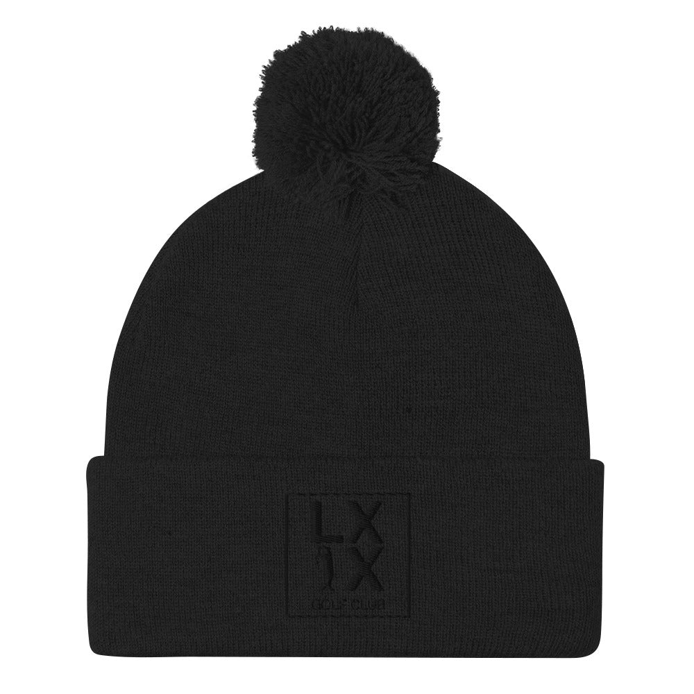 Box Logo Pom-Pom Beanie - Black Logo