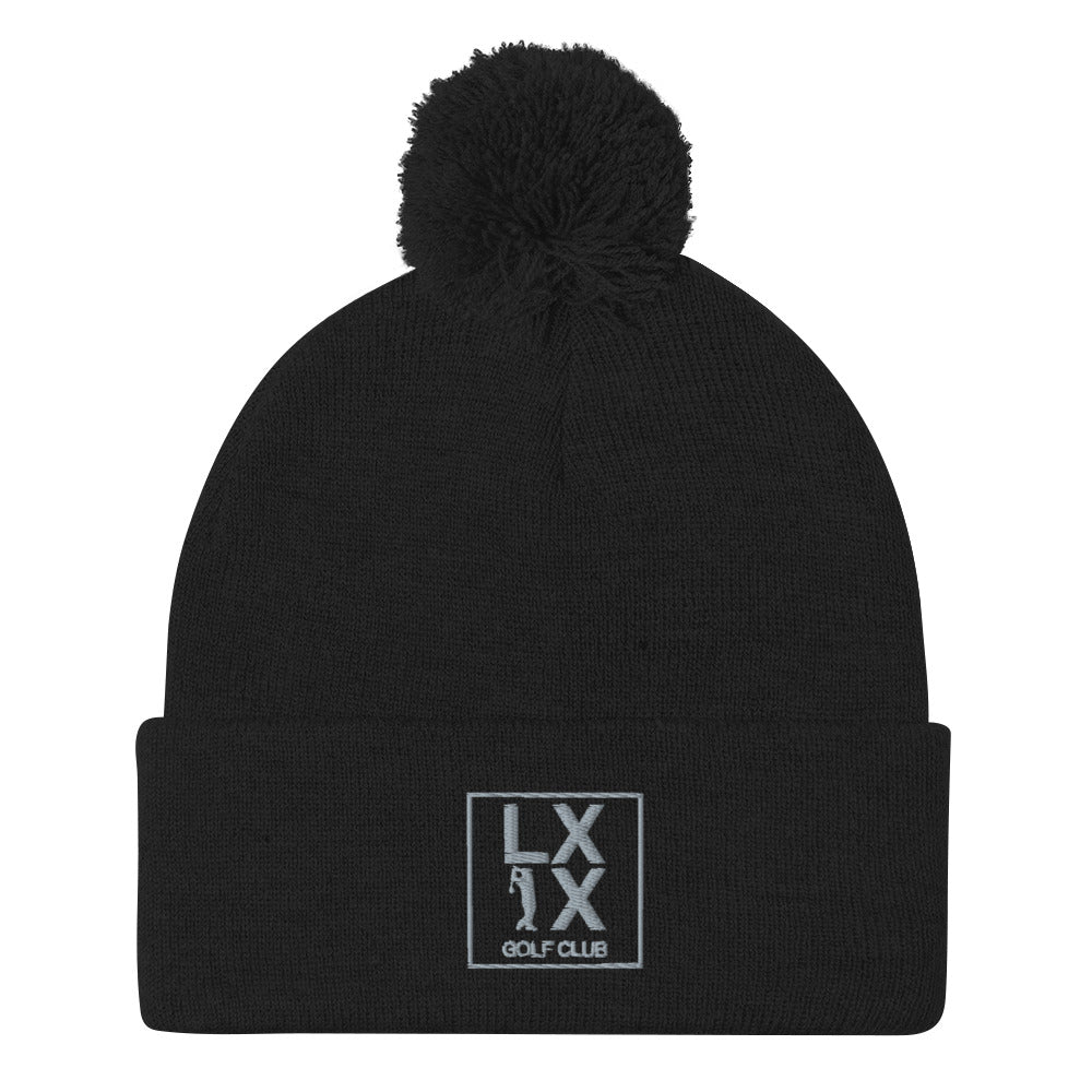 Box Logo Pom-Pom Beanie - Gray Logo