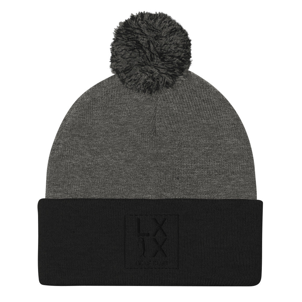 Box Logo Pom-Pom Beanie - Black Logo