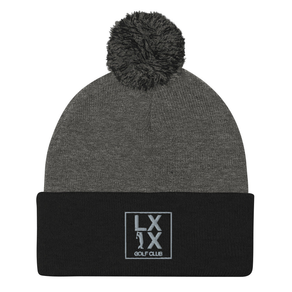 Box Logo Pom-Pom Beanie - Gray Logo