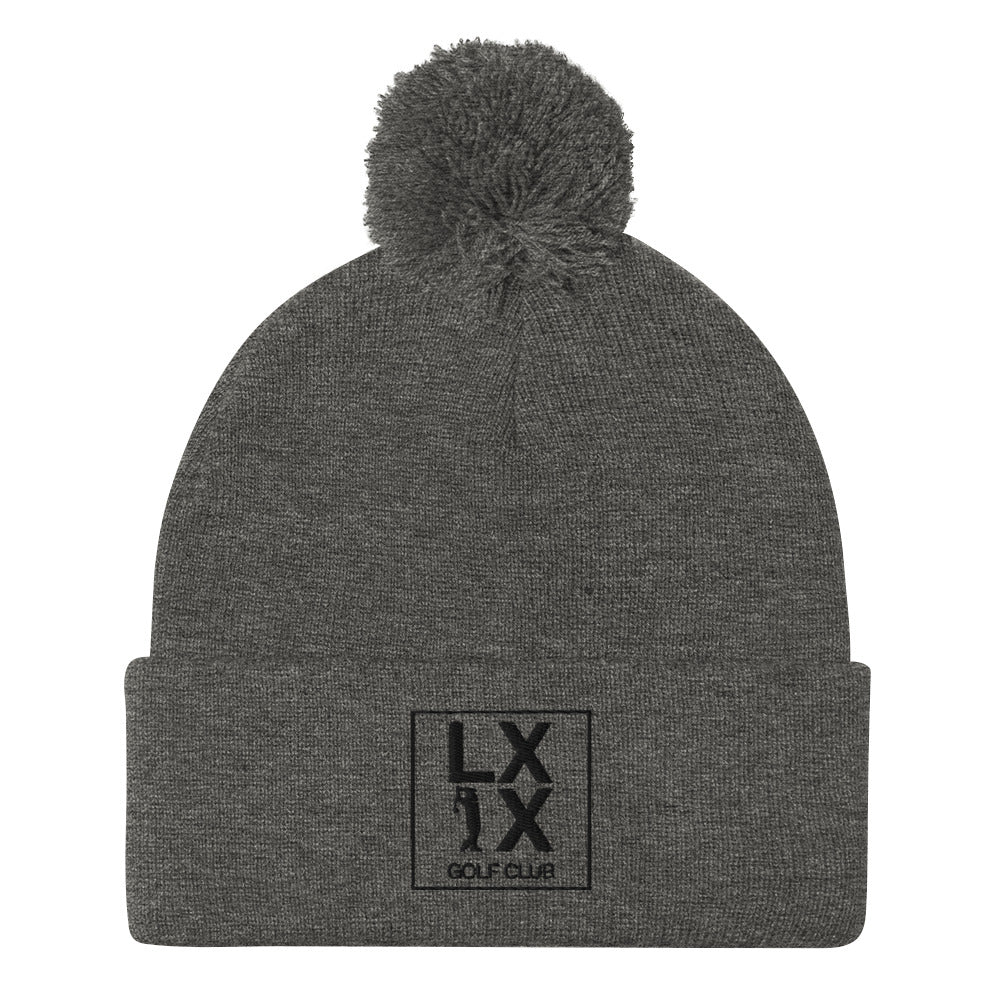 Box Logo Pom-Pom Beanie - Black Logo