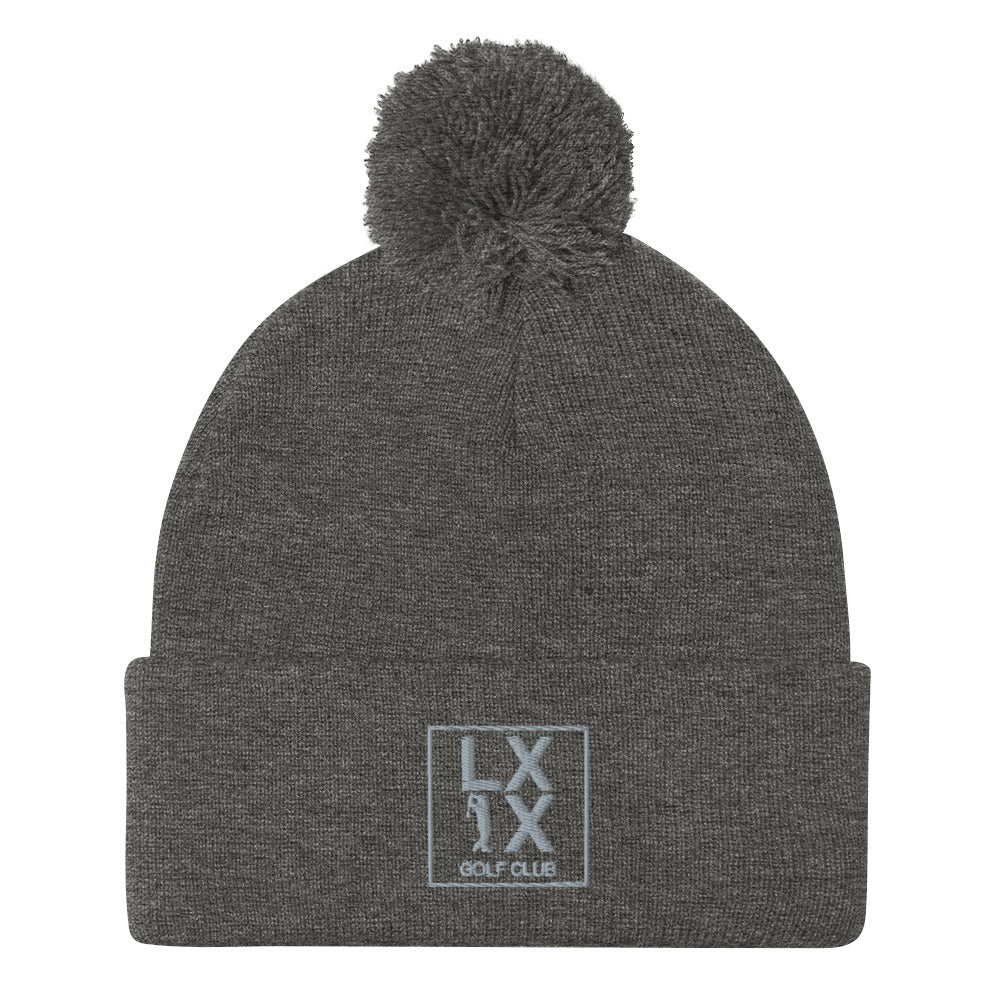Box Logo Pom-Pom Beanie - Gray Logo