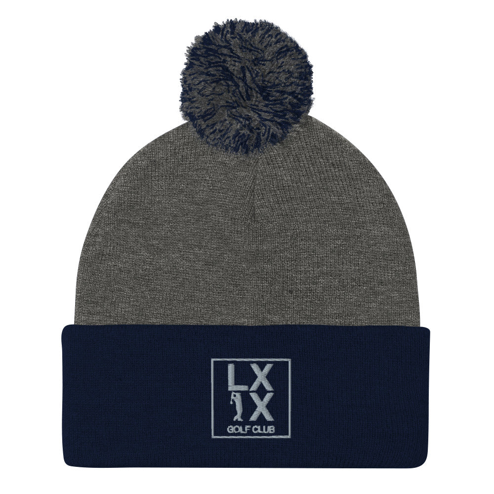 Box Logo Pom-Pom Beanie - Gray Logo