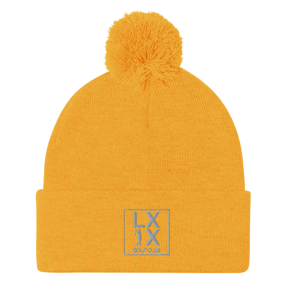 Box Logo Pom-Pom Beanie - Gray Logo