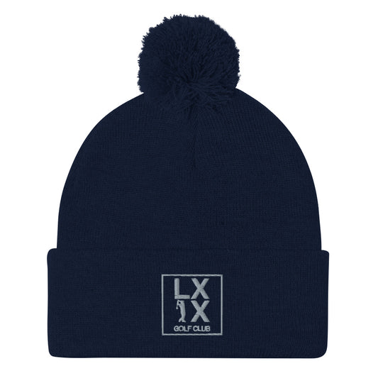 Box Logo Pom-Pom Beanie - Gray Logo