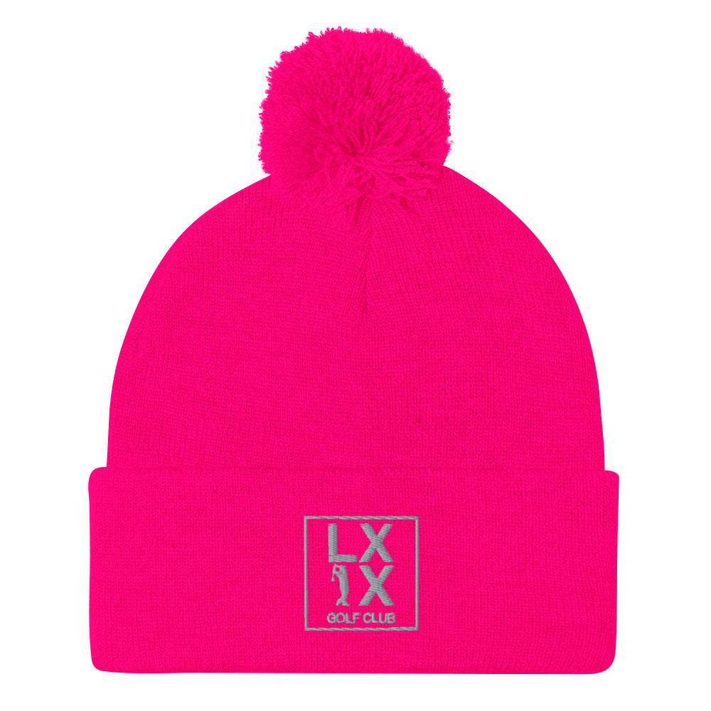 Box Logo Pom-Pom Beanie - Gray Logo