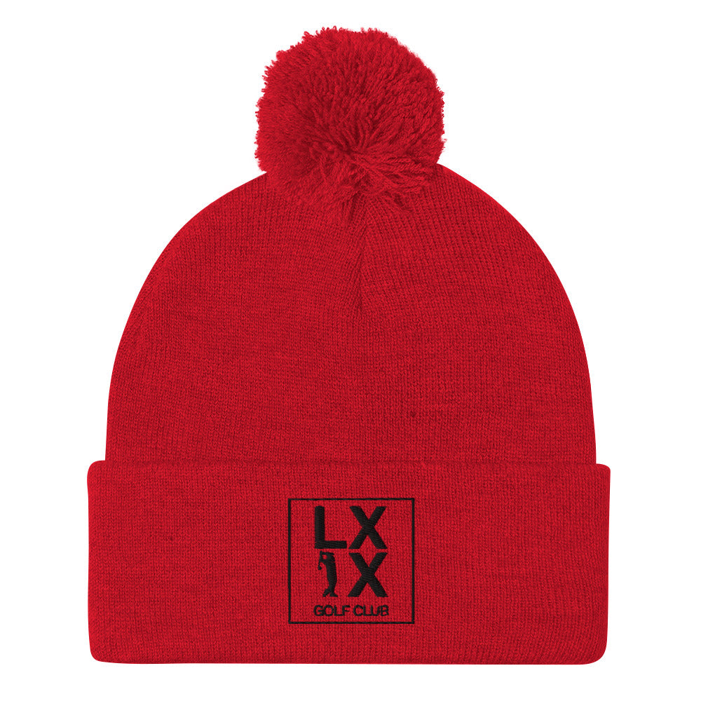 Box Logo Pom-Pom Beanie - Black Logo
