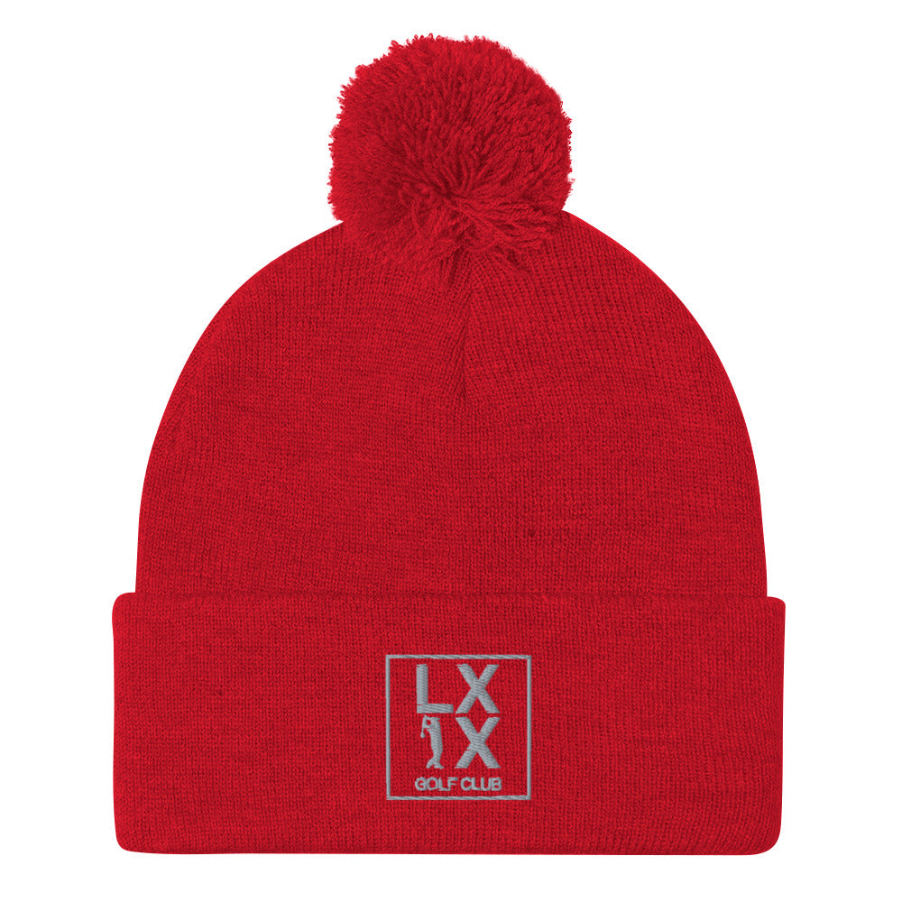 Box Logo Pom-Pom Beanie - Gray Logo