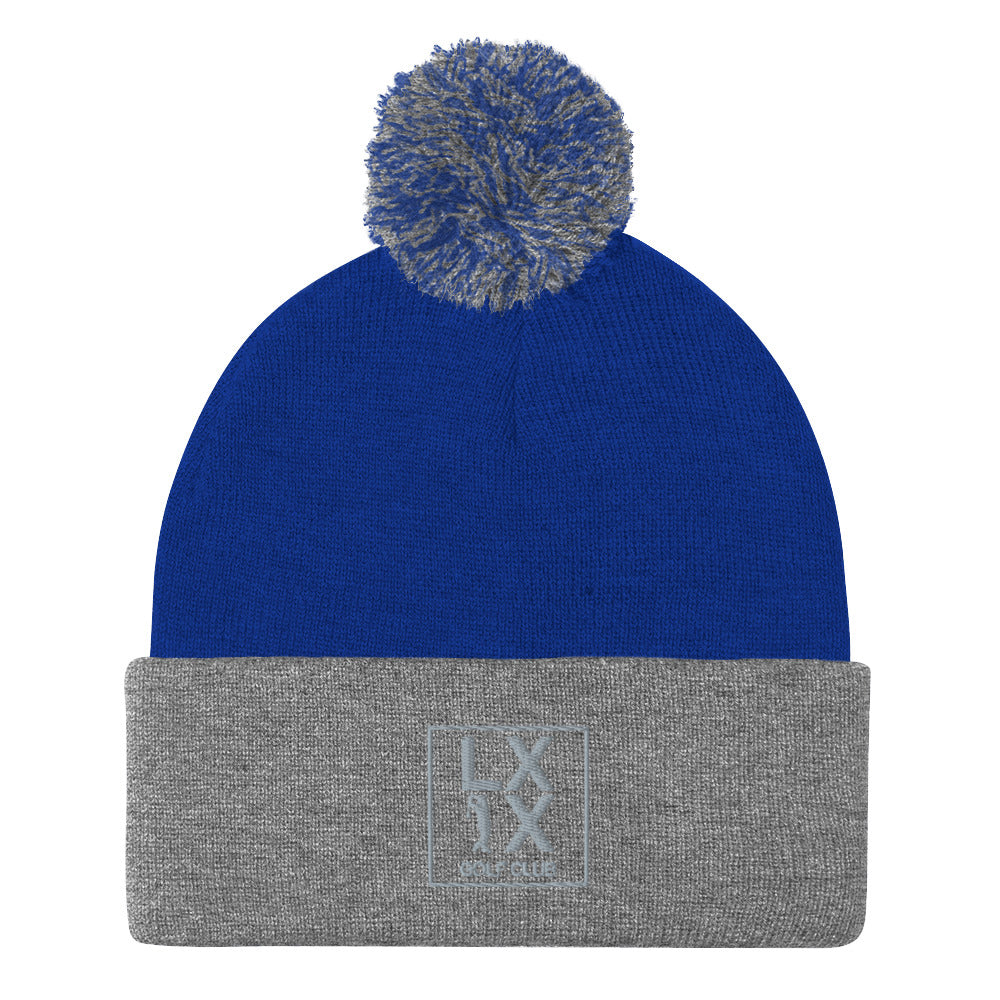 Box Logo Pom-Pom Beanie - Gray Logo