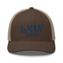 Load image into Gallery viewer, Curve Logo Trucker Cap - Blue Logo
