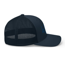 Load image into Gallery viewer, Curve Logo Trucker Cap - Blue Logo
