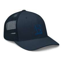 Load image into Gallery viewer, Four Box Logo Trucker Cap - Blue Logo
