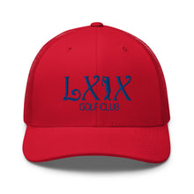 Load image into Gallery viewer, Curve Logo Trucker Cap - Blue Logo
