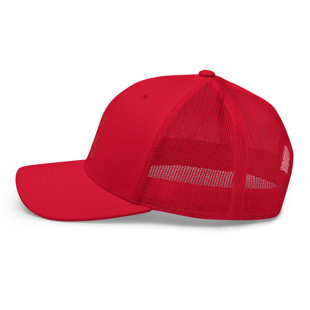 Four Box Logo Trucker Cap - Red Logo