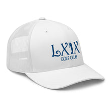 Load image into Gallery viewer, Curve Logo Trucker Cap - Blue Logo
