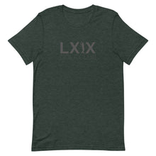 Load image into Gallery viewer, Swinger Centered Logo Short-Sleeve Unisex T-Shirt - Gray Logo
