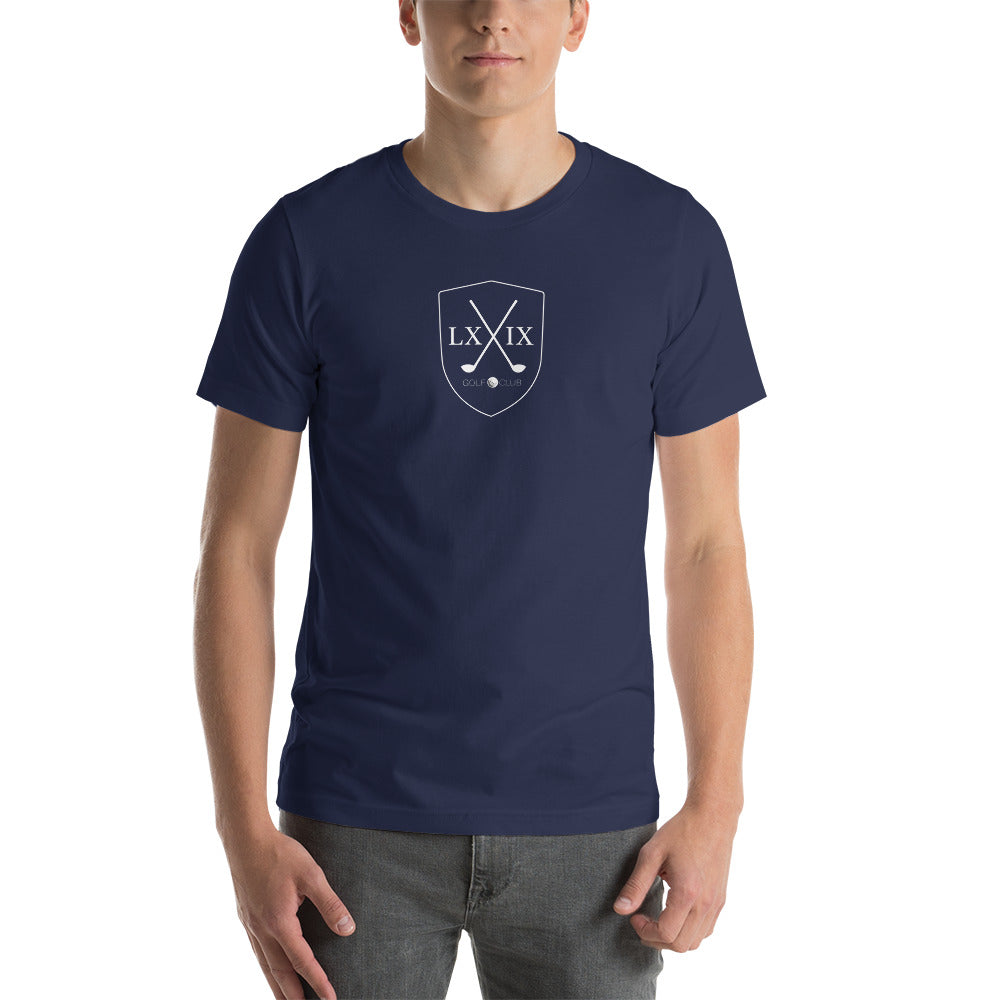 Shield Centered Logo Short-Sleeve Unisex T-Shirt - White Logo