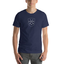 Load image into Gallery viewer, Shield Centered Logo Short-Sleeve Unisex T-Shirt - White Logo
