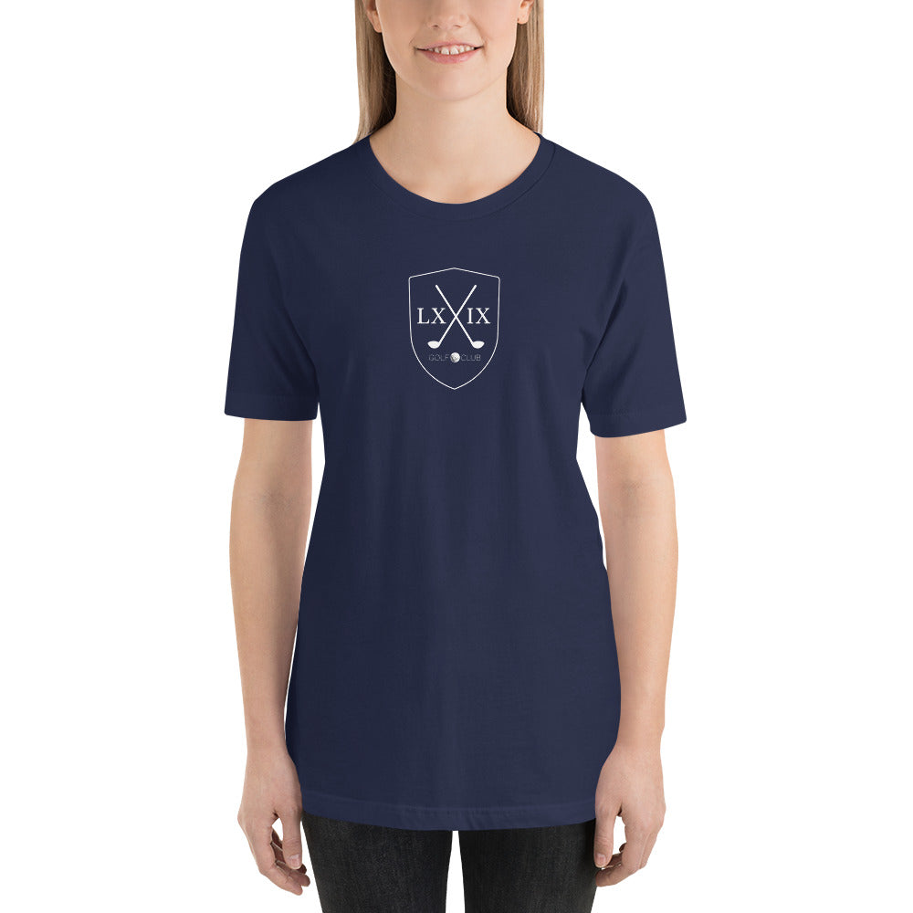 Shield Centered Logo Short-Sleeve Unisex T-Shirt - White Logo
