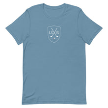 Load image into Gallery viewer, Shield Centered Logo Short-Sleeve Unisex T-Shirt - White Logo
